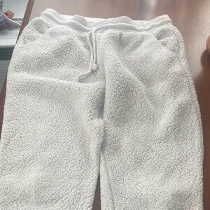 Cozy White  Sherpa Pants